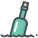 Mensagem na garrafa verde icon