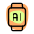 Artificial intelligence Technology under smartwatch isolated on a white background icon