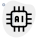 Microprocessor Technology with artificial intelligence isolated on a white background icon