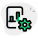 Cogwheel logotype on a bar chart internal setting icon