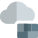 Firewall security on a cloud server isolated on a white background icon