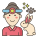 外部獣医師職業女性多様性フラティコン線色フラットアイコン icon
