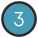 Circled 3 C icon