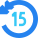 Torna 15 secondi indietro icon