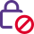 Padlock with a cross sign isolated on a white background icon
