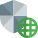 International service of an anti-virus shield defensive software icon