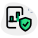 Bar chart file secured with defensive anti-virus icon