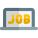 Job listing portal access on a laptop icon