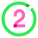 Circled 2 icon