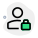 Locking the profile of a classic user isolated on a white background icon