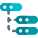 Server connected in series to access computer database icon