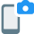 Cell phone with in-built camera setup logotype icon