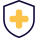 Health insurance with hospital medical coverage layout icon