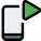 Media player in cell phone play button icon