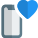 Advance smartphone with inbuilt heart rate sensor logotype icon