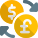 Dollar to euro money exchange service, forex exchange icon