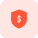Money sheild with dollar symbol, secured money. icon