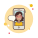 Girl With Glasses Messaging icon