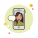 Long Hair Girl Messaging icon