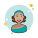 Brown Curly Hair Lady With Earrings icon