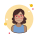 Brown Curly Hair Lady With Glasses icon