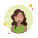 Brown Curly Hair Lady in Green Shirt icon
