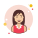 Brown Hair Business Lady in Red Shirt icon