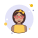 弓とメガネを持つ茶色の髪の女性 icon