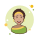 Brown Short Hair Lady With Golden Earrings icon