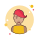 Senhora de cabelo curto vermelho na camisa amarela icon