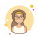 Long Curly Hair Lady With Glasses icon