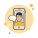 Mann im gelben Hemd Messaging icon