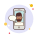 Homme avec la messagerie de la barbe icon