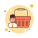 Homem laranja cesta de compras icon