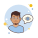 Man in Blue Glasses Eye icon