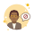 Mann im gelben Glas-Stoppschild icon