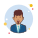 Business Man in Blue Jacket icon