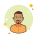 Homme en orange court icon