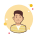 Homem, em, amarela, listrado, suéter icon