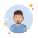 Man With Beard in Blue Shirt icon