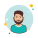 Man With Beard in Green T Shirt icon