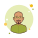 Homme avec moustaches et barbe en vert court icon