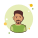 Uomo con i baffi in camicia verde icon