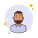 Man With Beard in Violet Shirt icon