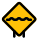 Rough road ahead with multiple bumps traffic board icon