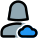 Cloud computing engineer with advance support layout icon