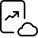 Cloud server line graph details on an online portal icon