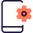 Mobile phone setting with the cogwheel logotype icon