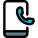 Cell phone with with hand receiver layout icon