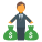 Man Holding Bags With Money Skin Type 3 icon